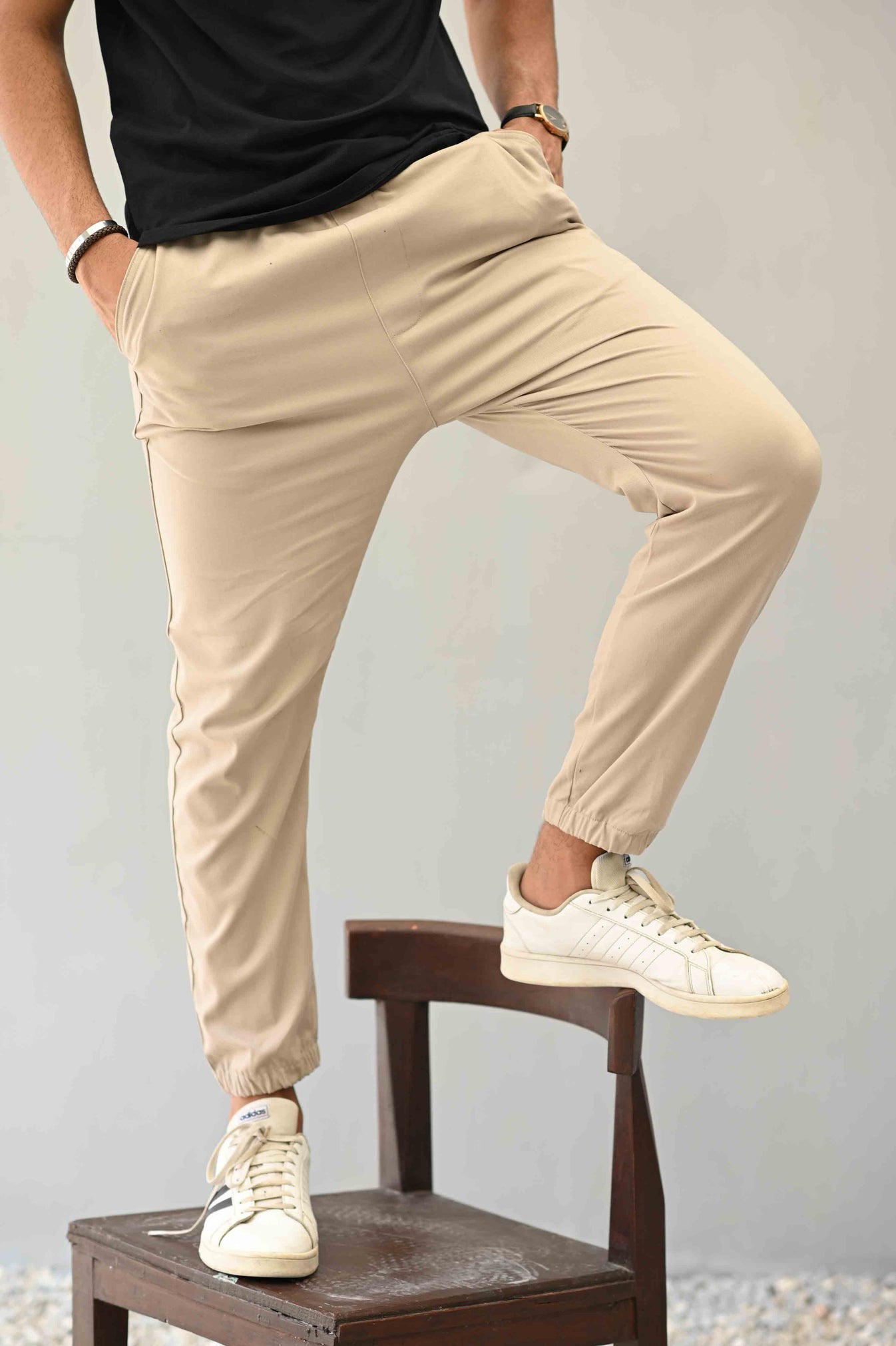 Beige AO Chino Pant closed cuff bottom (Cotton Twill Stretch Fabric ...