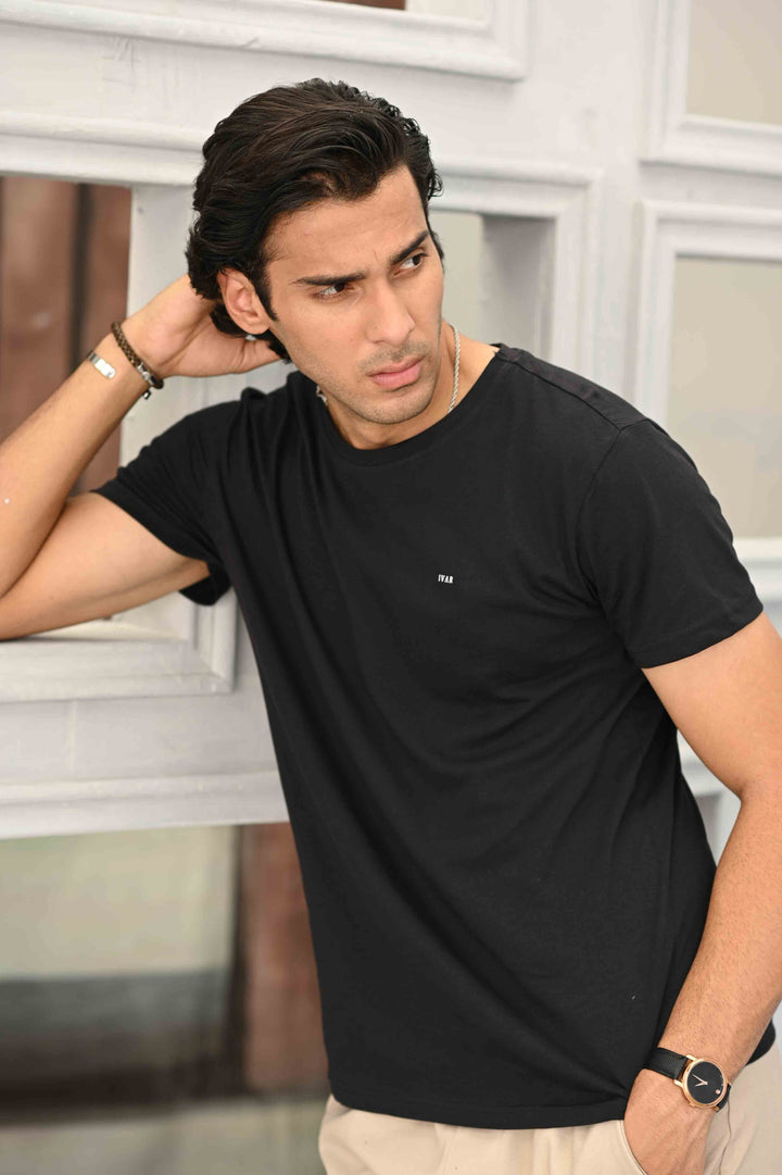 Basic Black T Shirt (100% Combed Cotton)