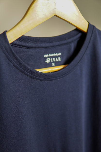 IVAR® Luxeknit Navy shirt (Curved Hem design)