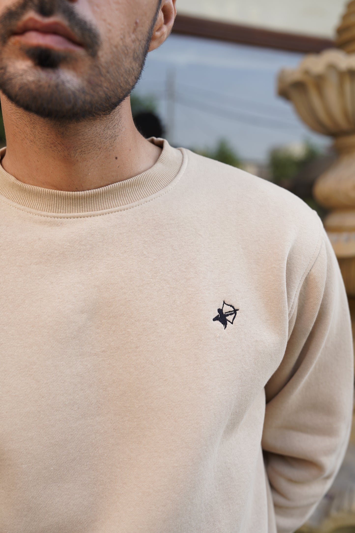 Beige sweatshirt - Premium Cotton Fleece