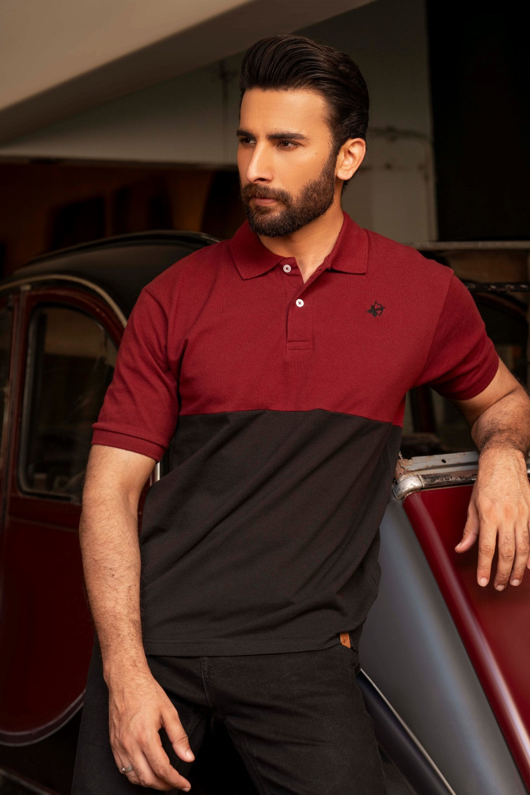 IVAR® Red & Black Duo Tone Polo