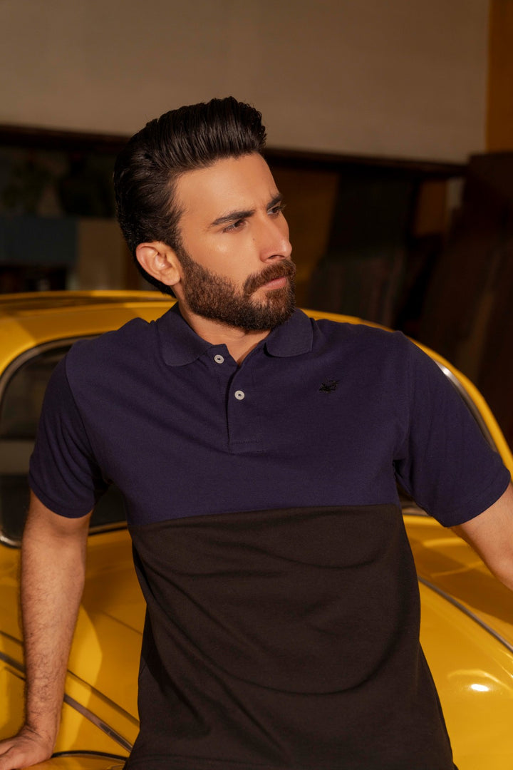 IVAR® Blue & Black Duo Tone Polo