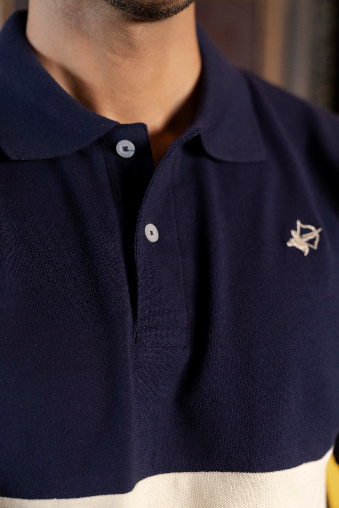 IVAR® Blue & Cream Duo Tone Polo