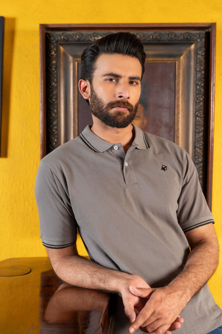 IVAR® Charcoal with Black Rib Polo