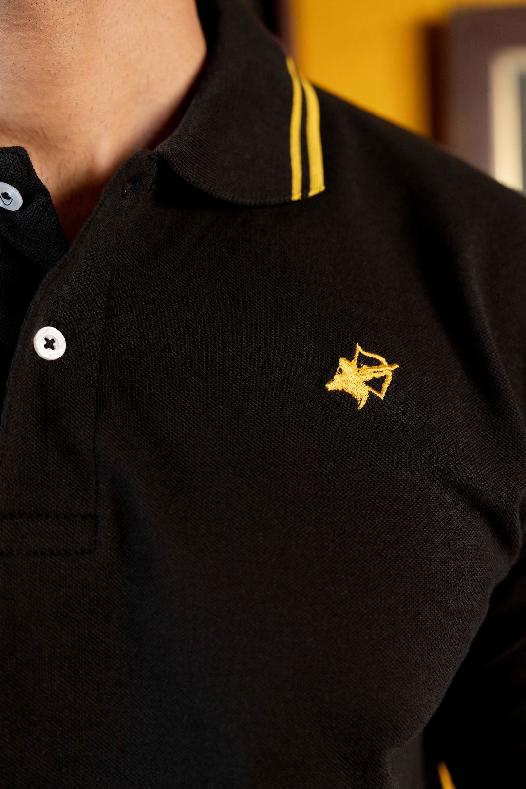 IVAR® Black with Gold Rib Polo