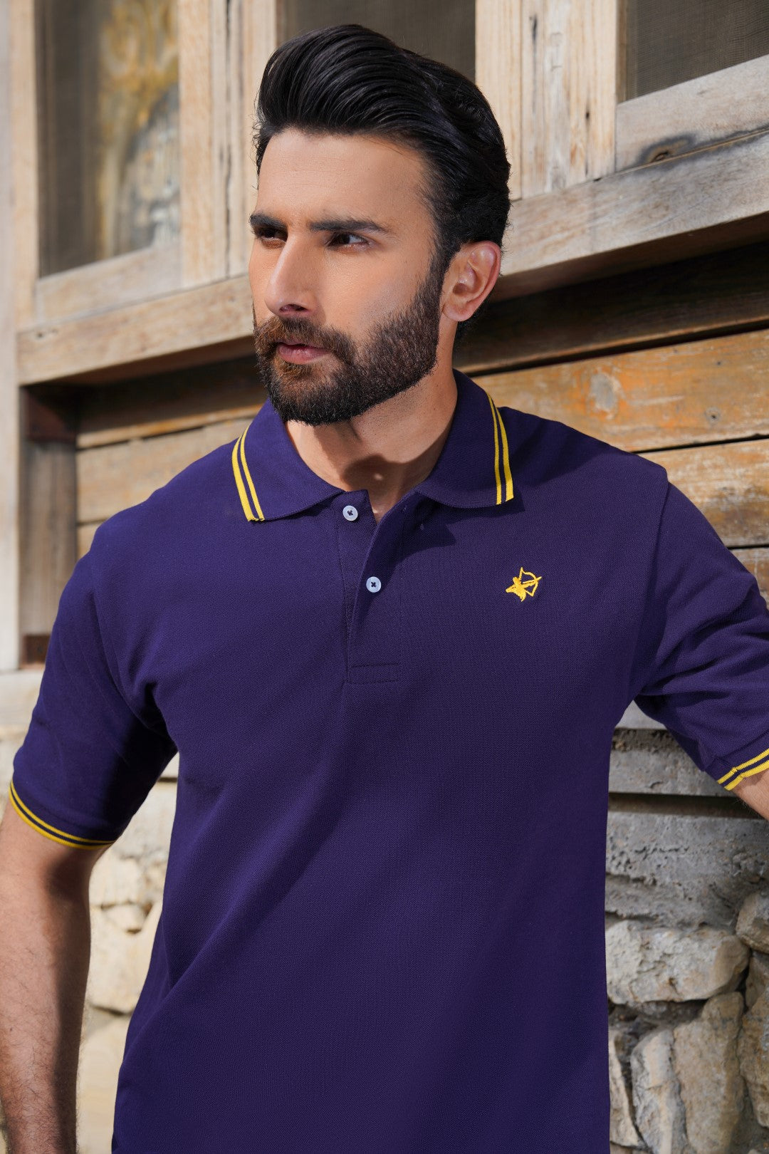 IVAR® Navy with Gold Rib Polo