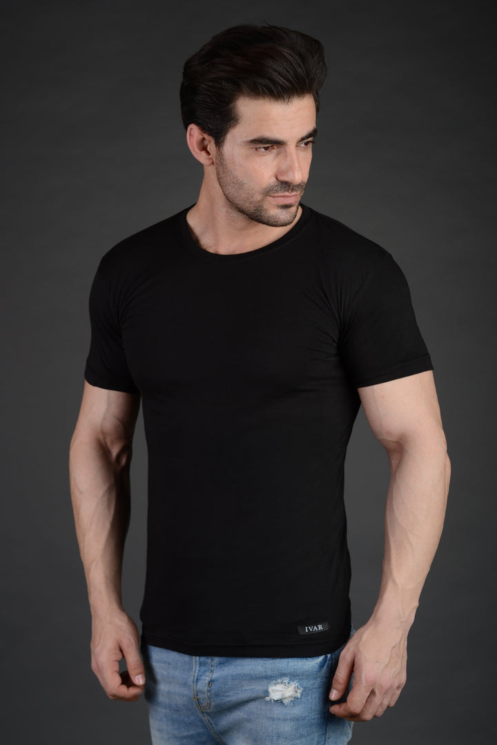 Black Crew Neck inner Vest (100% Combed Cotton)