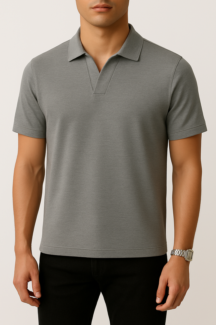 IVAR® Dusty Grey Johnny Collar Polo