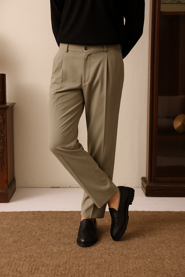 IVAR® Dusty Olive Adjustable pleated pants