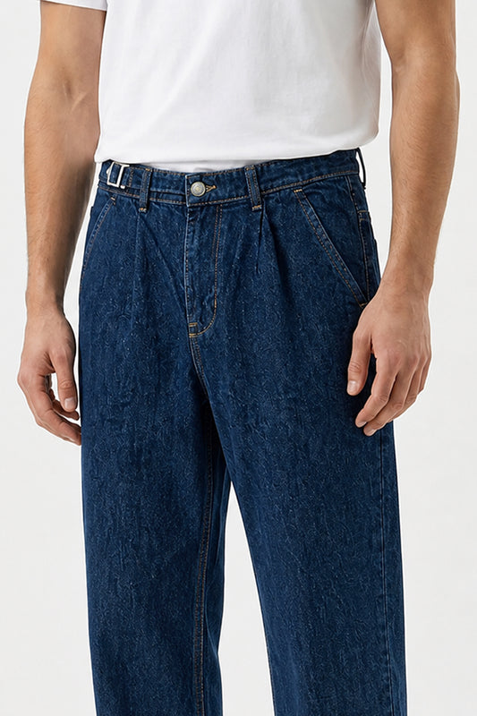 IVAR® Mid Blue Pleated Gurkha Denim