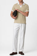 IVAR Beige Drop Needle Polo - Model Wearing - IVAR Clothing