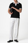 IVAR Black Drop Needle Polo - Model Wearing - IVAR Clothing