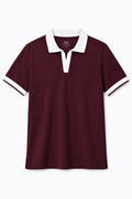 IVAR Maroon Drop Needle Polo - Front View - IVAR Clothing