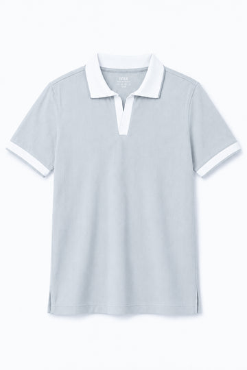 IVAR Mist Drop Needle Polo - Front View - IVAR Clothing