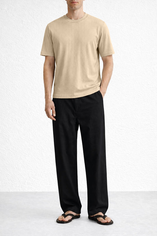 IVAR Beige Drop Needle Tshirt