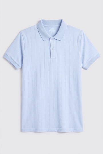 IVAR® Sky Blue Drop Needle Polo