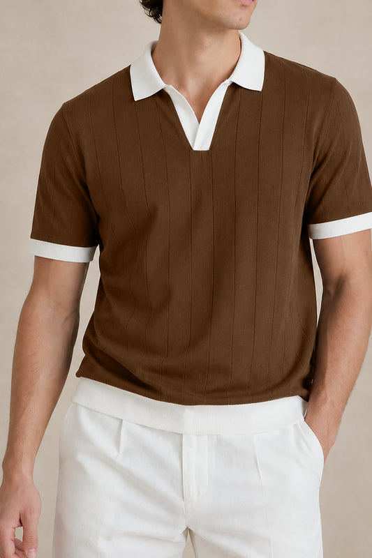IVAR® Brown Dropneedle Varsity J/C Polo