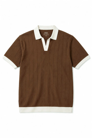 IVAR® Brown Dropneedle Varsity J/C Polo