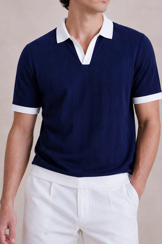 IVAR® Navy Dropneedle Varsity J/C Polo