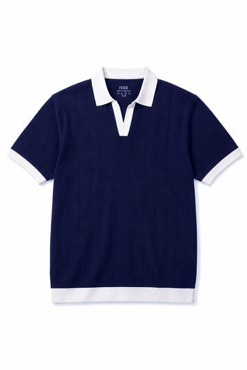 IVAR® Navy Dropneedle Varsity J/C Polo