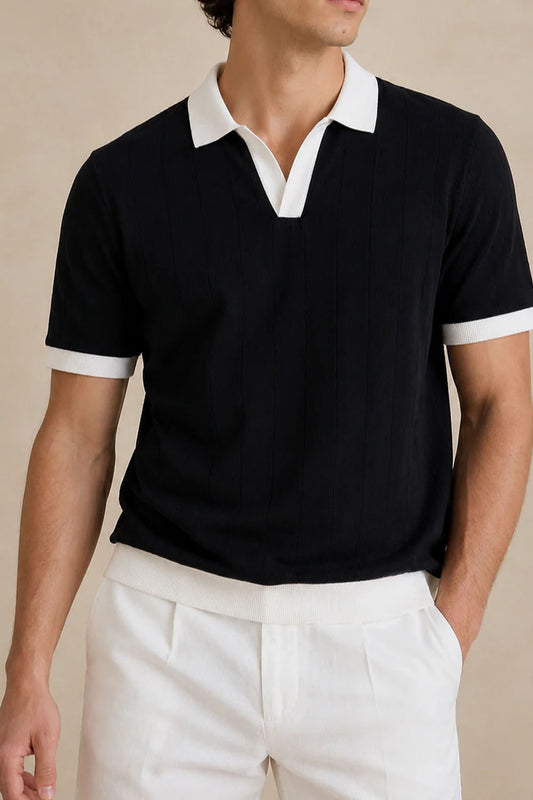 IVAR® Black Dropneedle Varsity J/C Polo