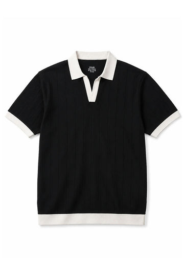 IVAR Black Dropneedle Varsity J/C Polo