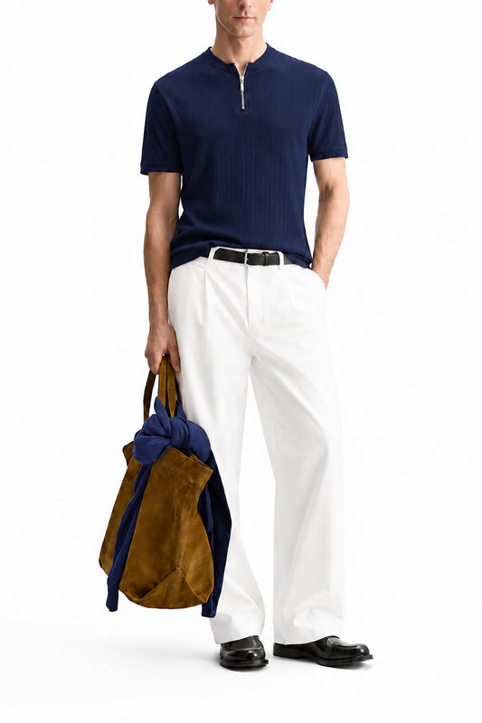 IVAR® Navy Dropneedle Zipper Henly