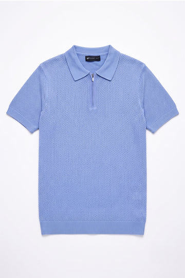 IVAR Cord Pointelle Flat Knit Polo