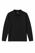 IVAR Black Fleece Polo, flat lay front view