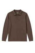 IVAR Brown Fleece Polo, flat lay front view