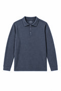 IVAR Charcoal Fleece Polo, flat lay front view