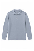 IVAR Light Grey Fleece Polo, flat lay front view