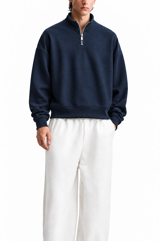 IVAR Navy Fleece Quarter Zipper