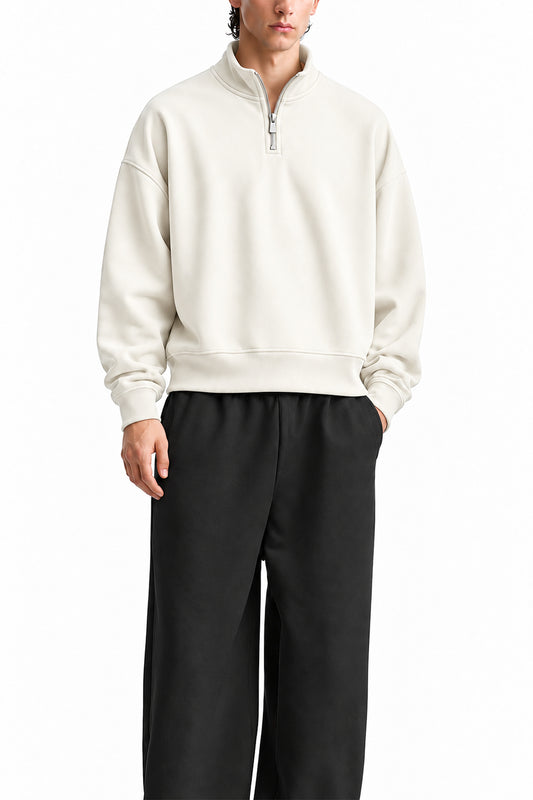 IVAR Off White Fleece Quarter Zipper