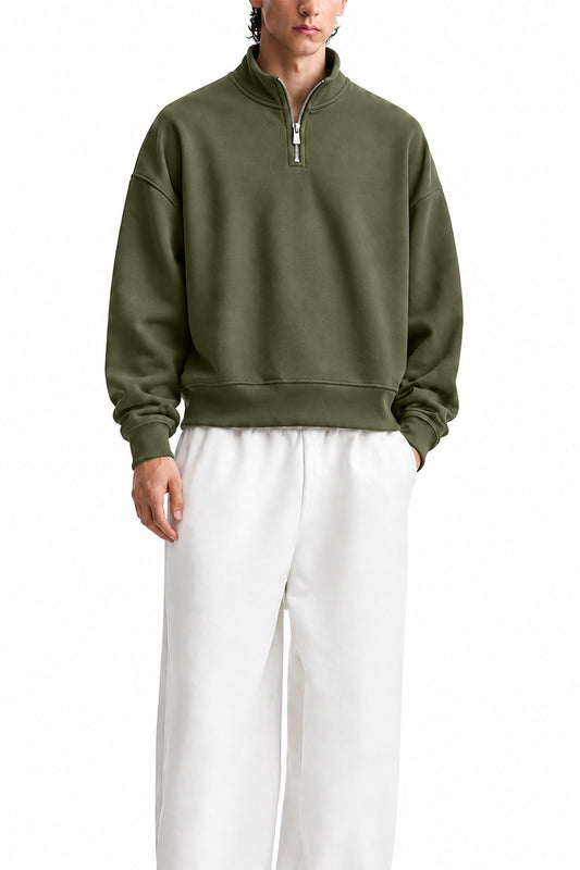 IVAR Olive Green Fleece Quarter Zipper