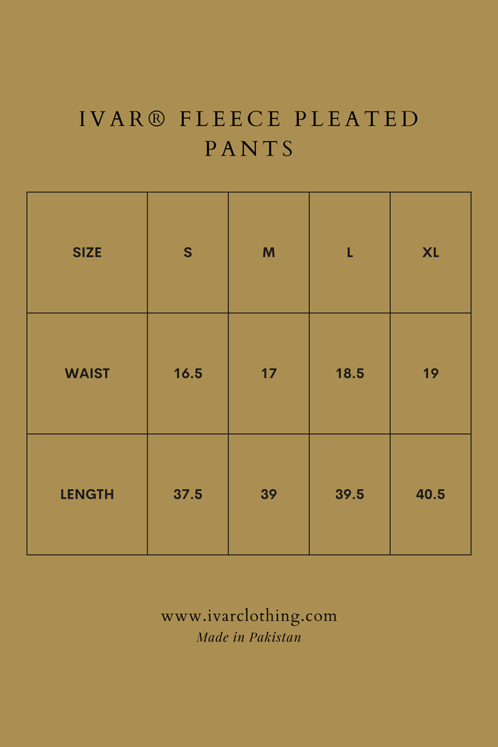 IVAR® Navy Fleece Pleated Pants