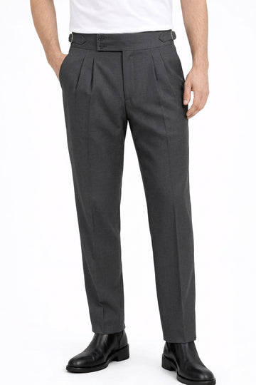 IVAR® Charcoal Pleated Gurkha Pants