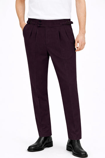 IVAR® Plum Pleated Gurkha Pants
