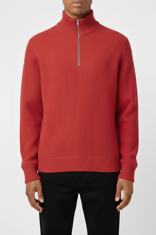 IVAR® Peach Ribbed Quarter Zipper