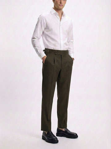 IVAR® Mud Brown Pleated Gurkha Pants