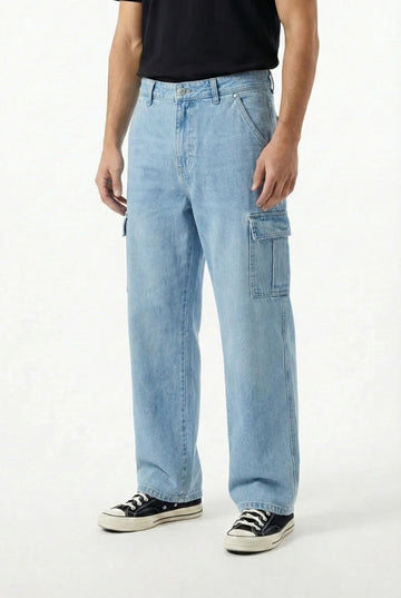 IVAR® Straight Fit Light Blue Denim Cargos