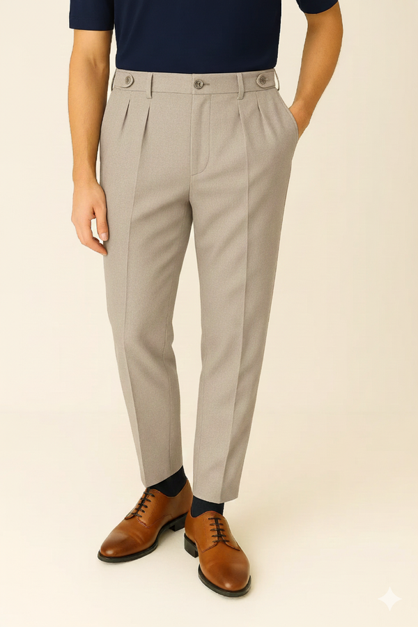 IVAR® Dusty Olive Adjustable pleated pants