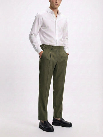 IVAR® Tobbaco Brown Pleated Gurkha Pants