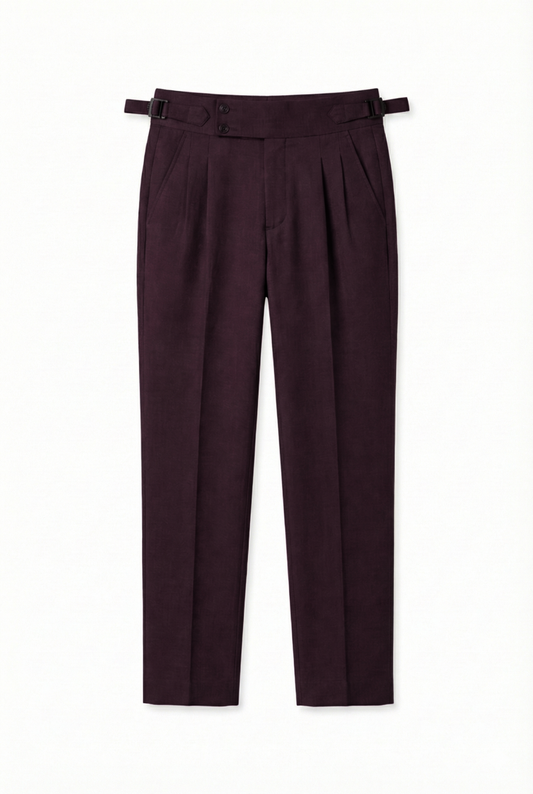 IVAR® Plum Pleated Gurkha Pants