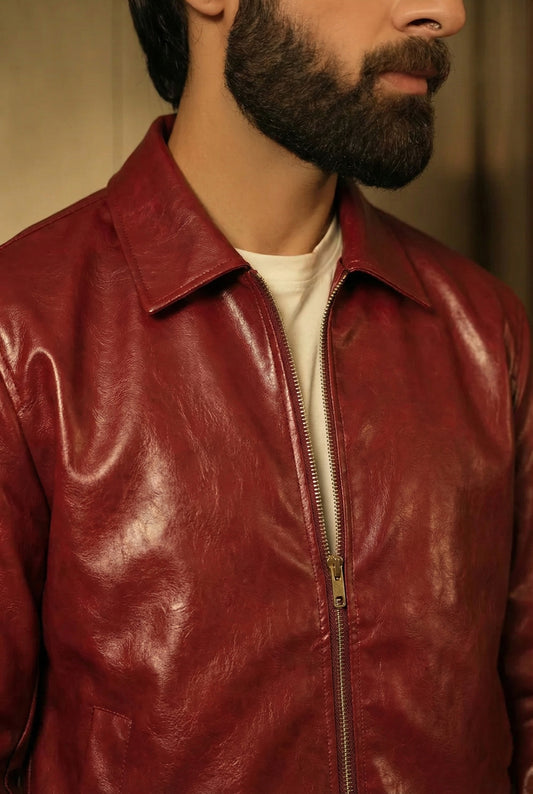 IVAR® Maverick Burgundy Leather Jacket