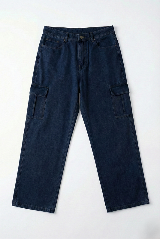IVAR® Straight Fit Dark Blue Denim Cargos