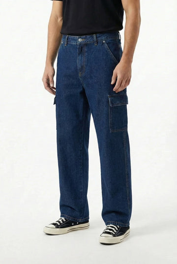 IVAR® Straight Fit Dark Blue Denim Cargos