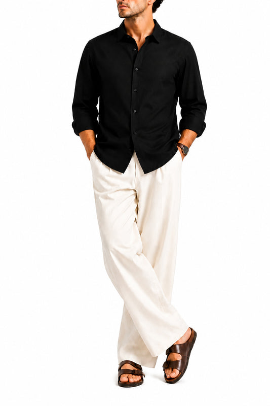 IVAR® Black Gentleman Button Down Shirt