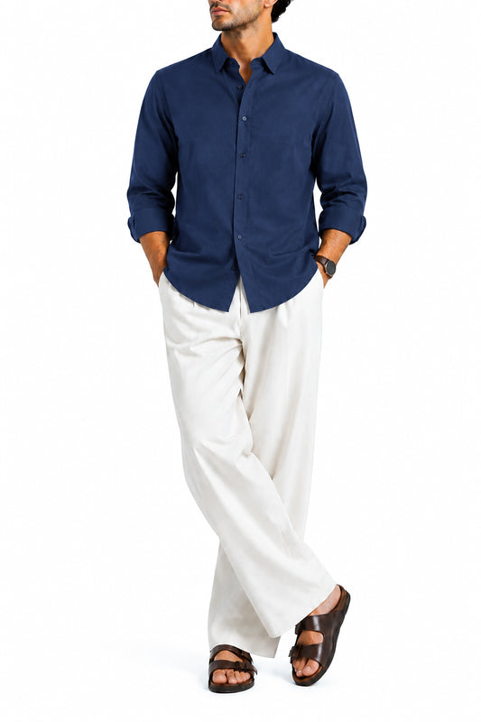 IVAR® Navy Gentleman Button Down Shirt