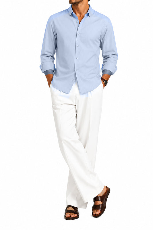 IVAR® Sky Blue Gentleman Button Down Shirt